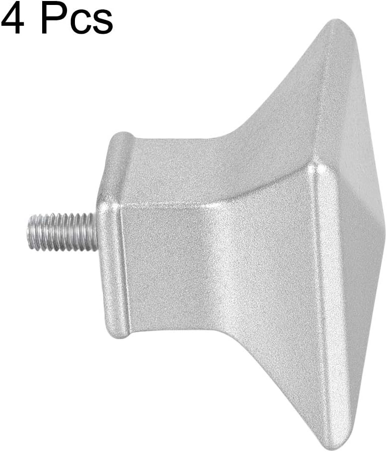 Uxcell Curtain Rod Finials 4pcs Square Silver