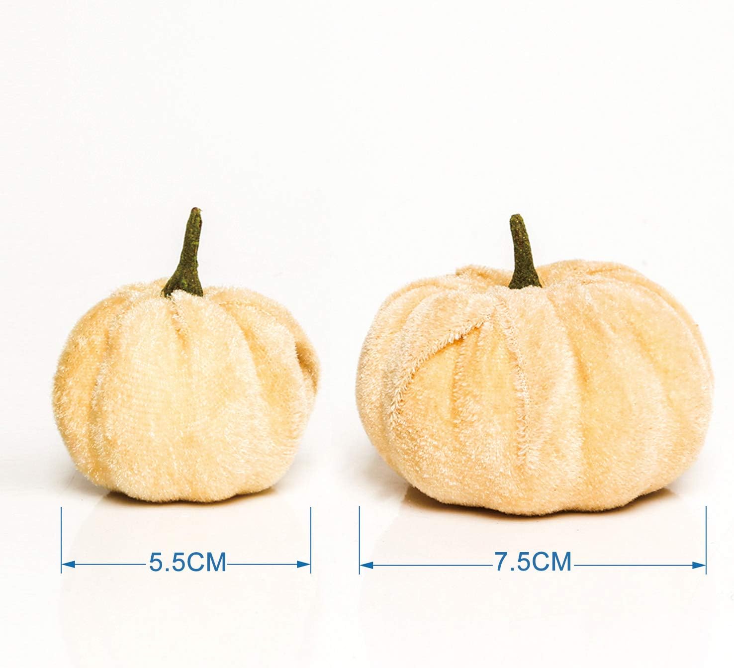 Romingo Artificial Velvet Pumpkins 12PCS for Halloween Fall Thanksgiving