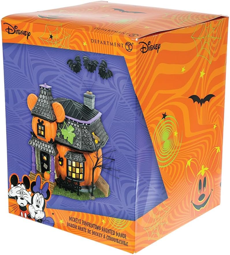 Department 56 Disney Halloween Village Mickeys Pumpkintown Haunted Manor Lighted Building