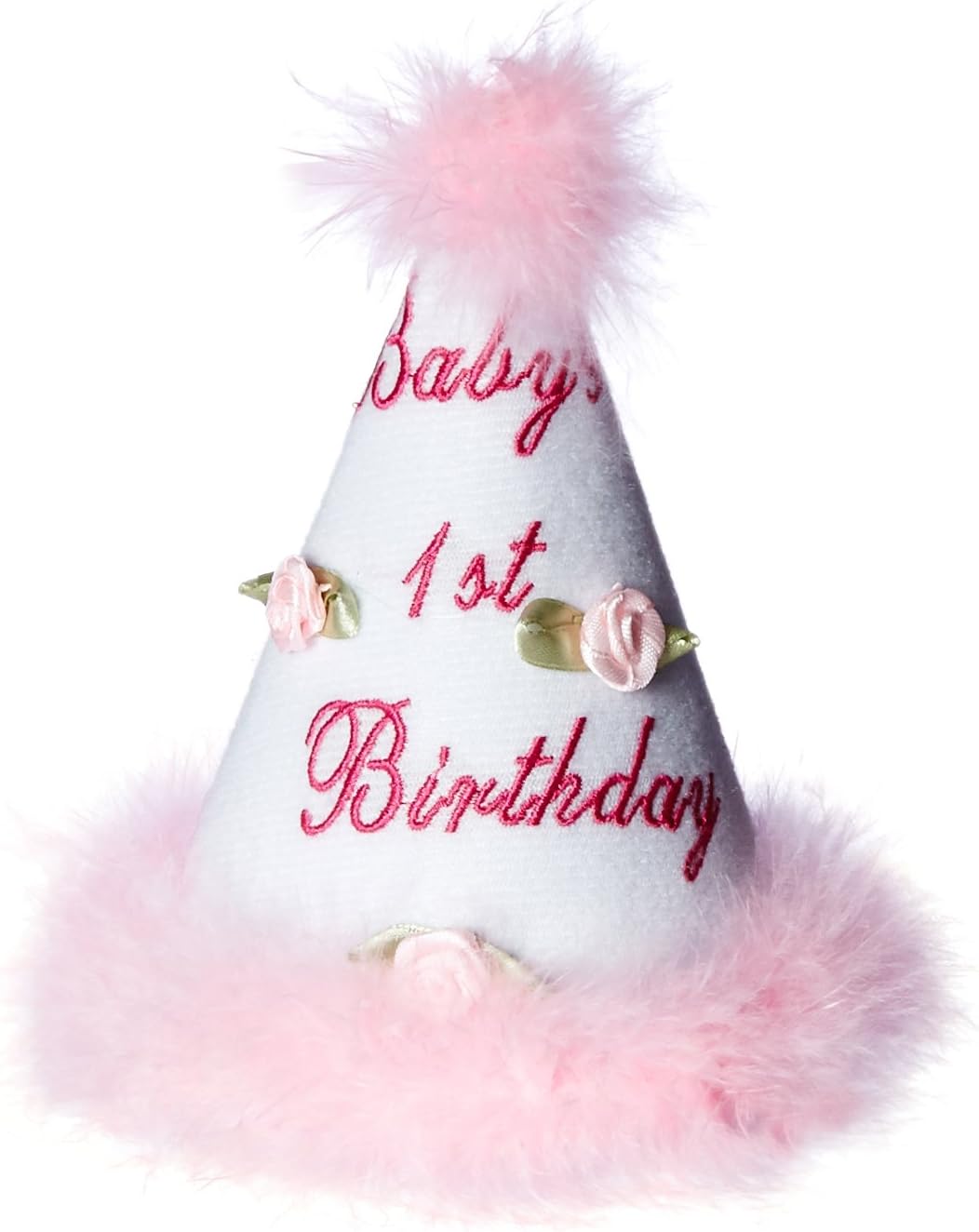 Babys 1st Birthday Cone Hat Pink