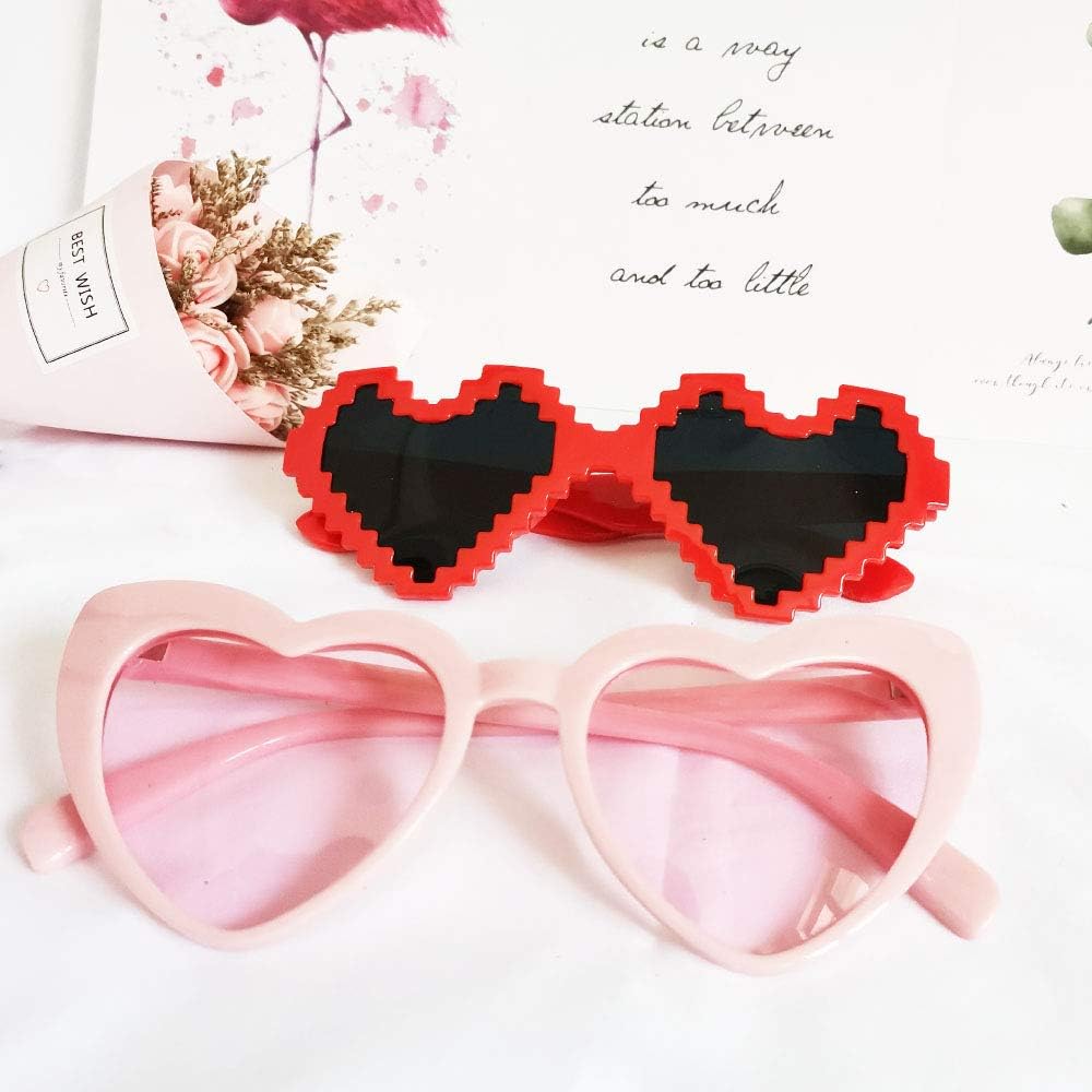 Valentines Day Heart Shaped Photo Booth Glasses Set 6pcs