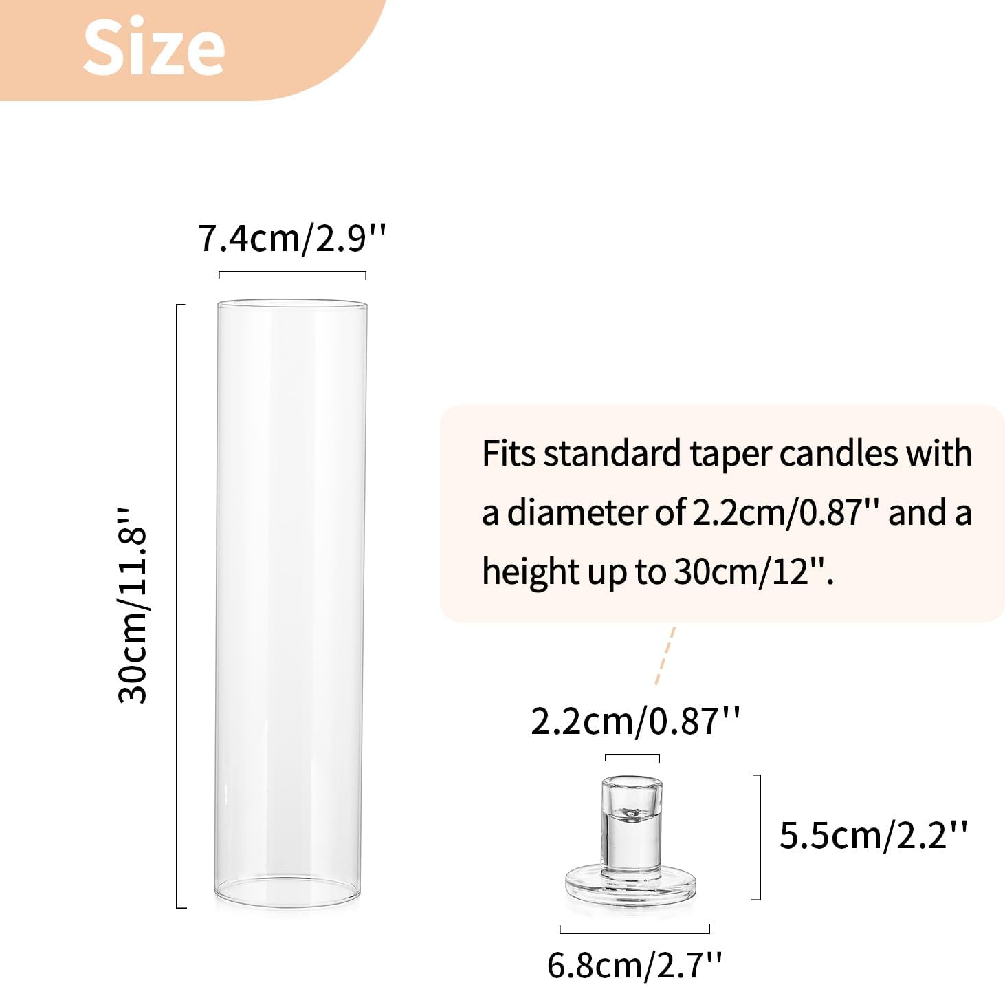 NUPTIO Windproof Hurricane Candle Holder 6 Pcs