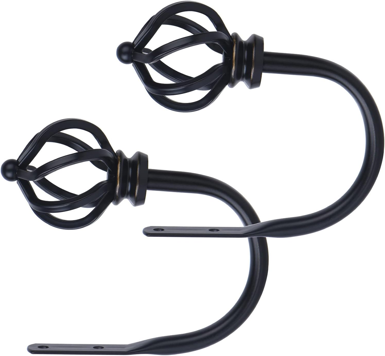 KAMANINA Black Twisted Cage Curtain Holdbacks Small 2 Pack
