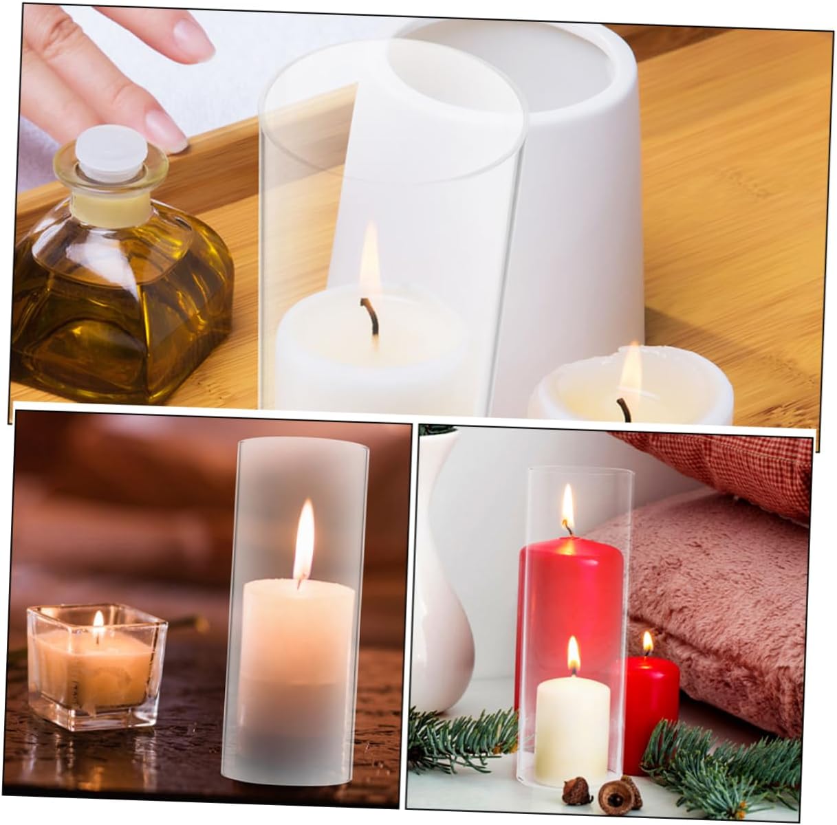 Elegant Transparent Glass Candle Shade for Tealight Holders