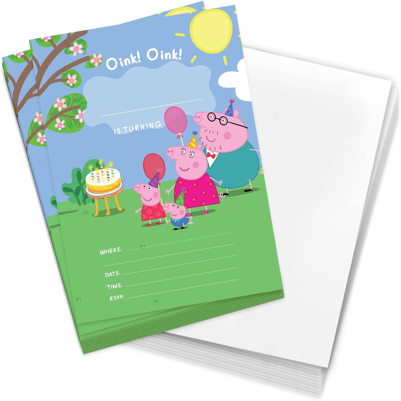 Desert Cactus Peppa Pig Birthday Invites 10 Count With Envelopes