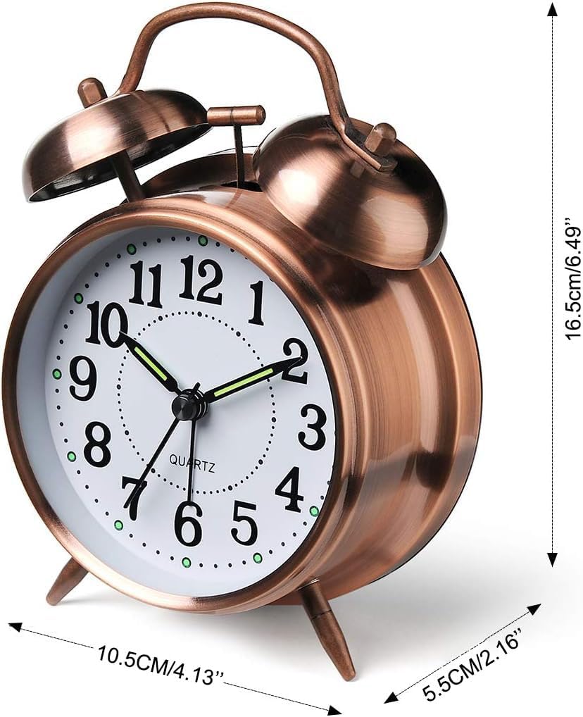 Azyh Loud Alarm Clock for Heavy Sleepers Red Brown