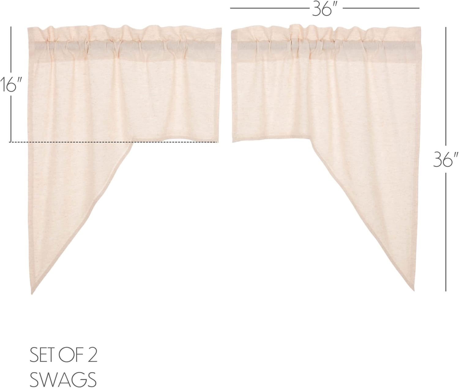 VHC Brands Simple Life Flax Window Curtain Swag Set of 2