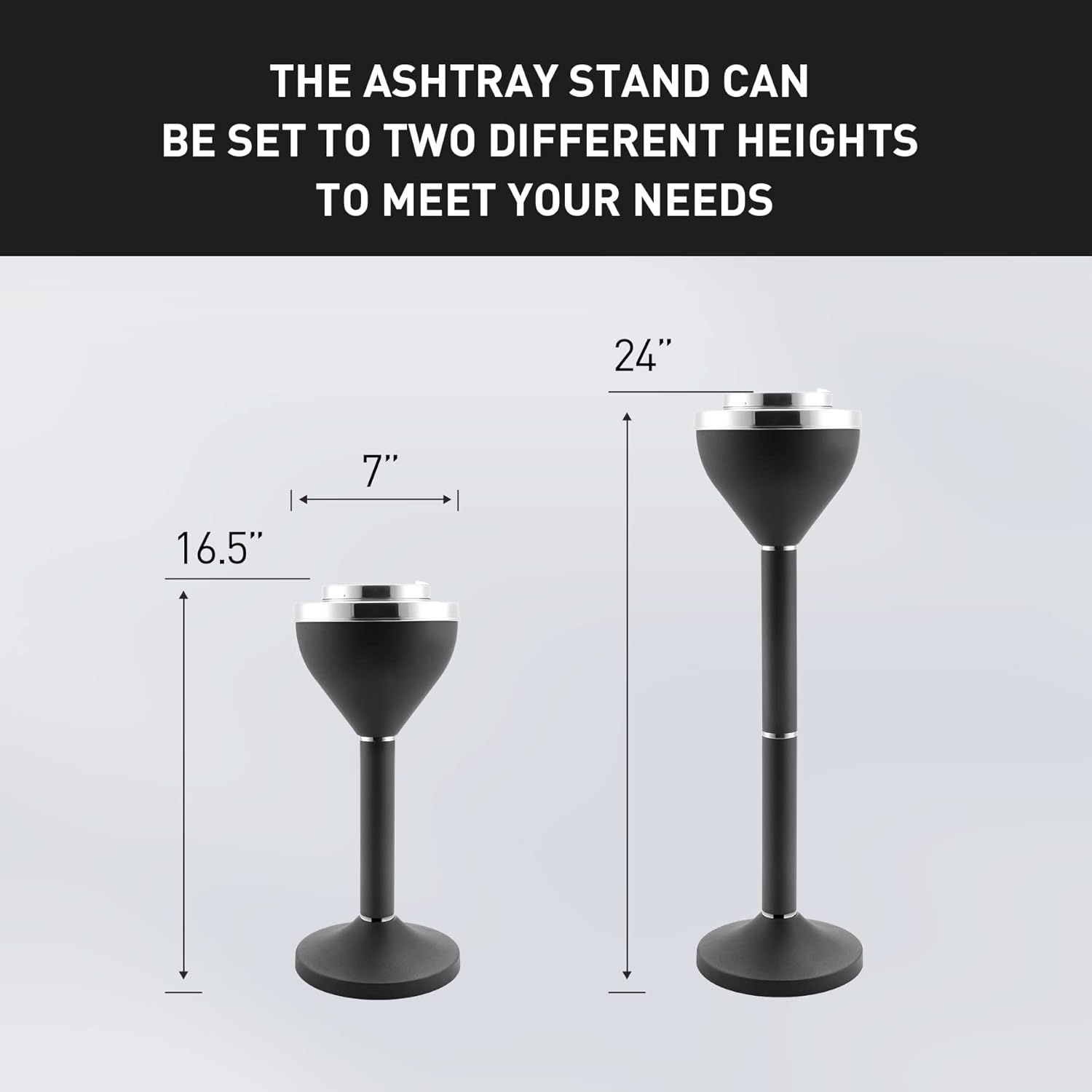 Anfrere Standing Ashtray Outdoor Large Tall Metal Ash Tray