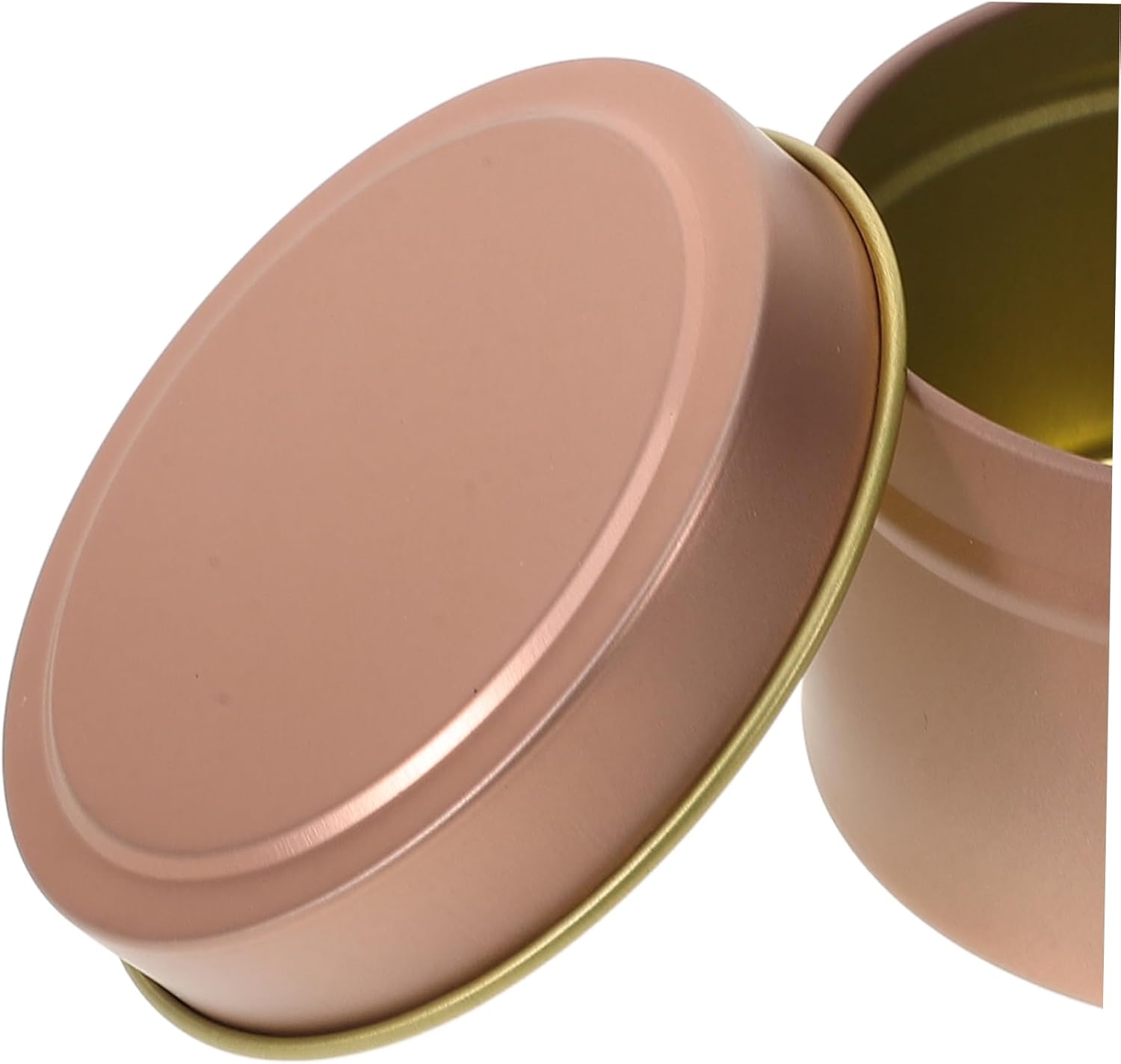 Zerodeko 12pcs Rose Gold Candle Tins with Lids for DIY Crafting