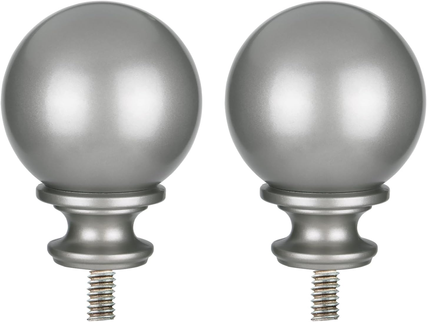 KAMANINA Antique Silver Round Finials 2pcs M6 Screw