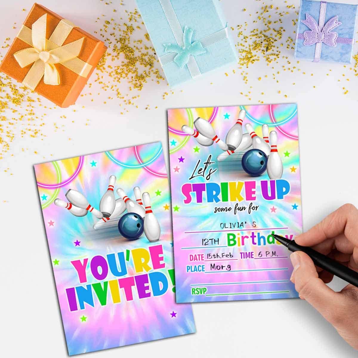 NYCTUG Neon Bowling Party Invitation Set