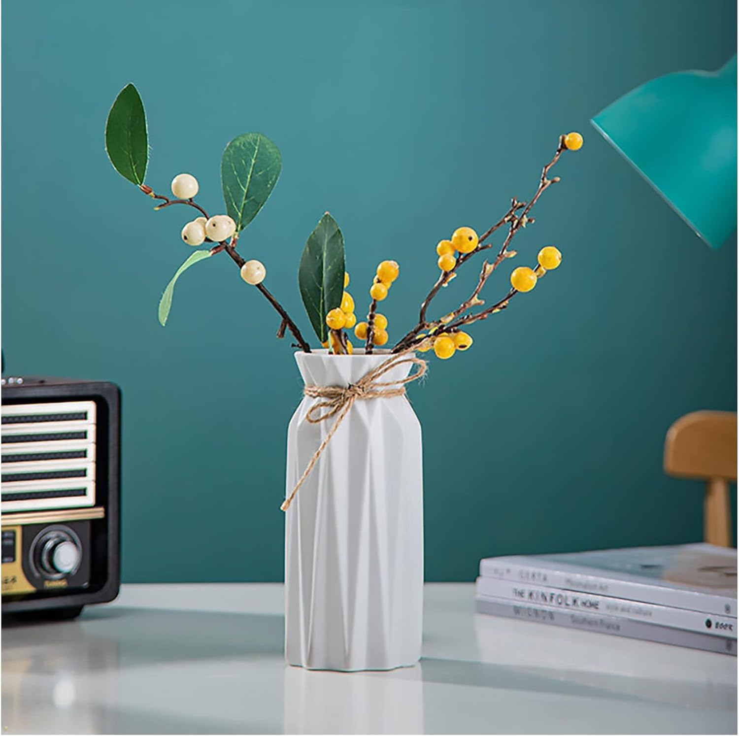 White Ceramic Vase - Modern Home Decor 827 H