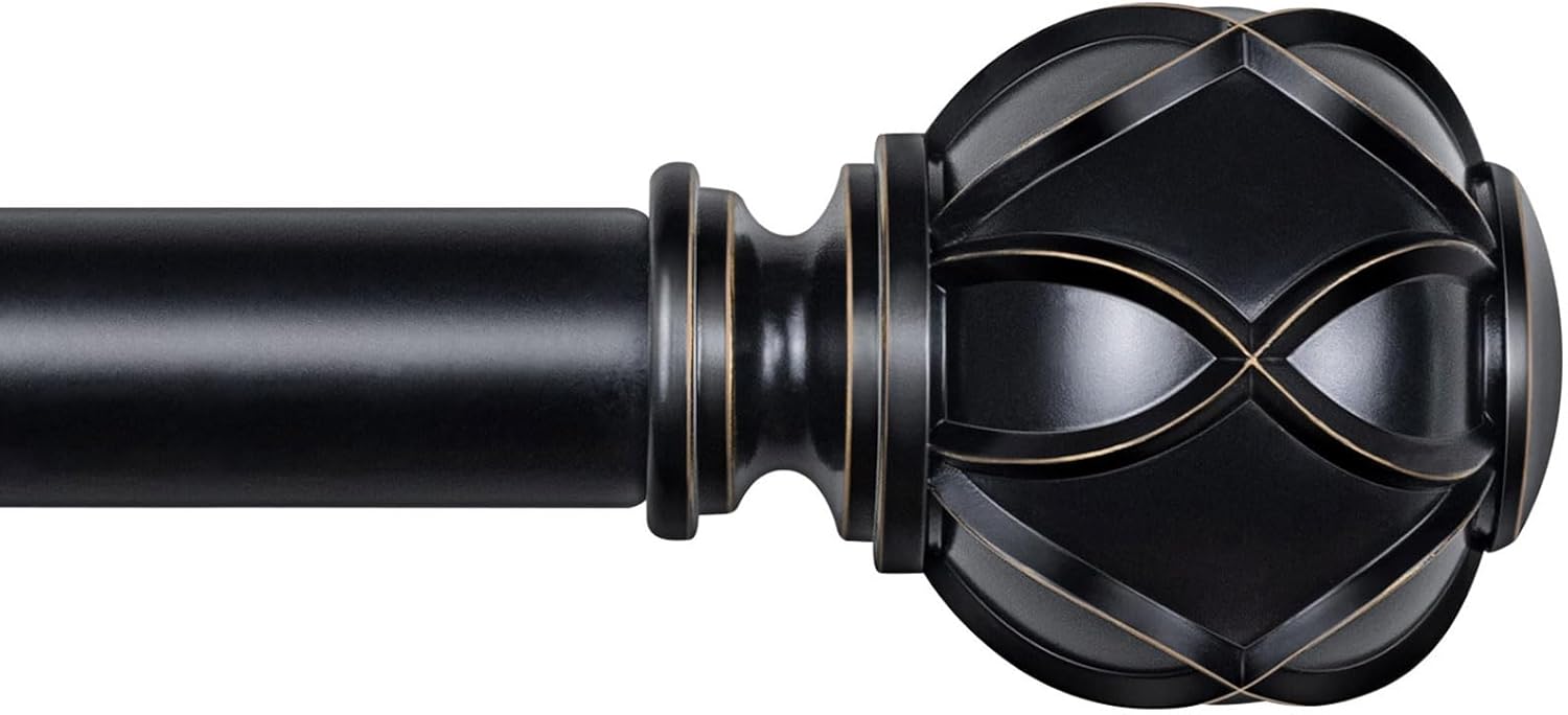 KAMANINA Black Curtain Rod 72-144 Inches Heavy Duty