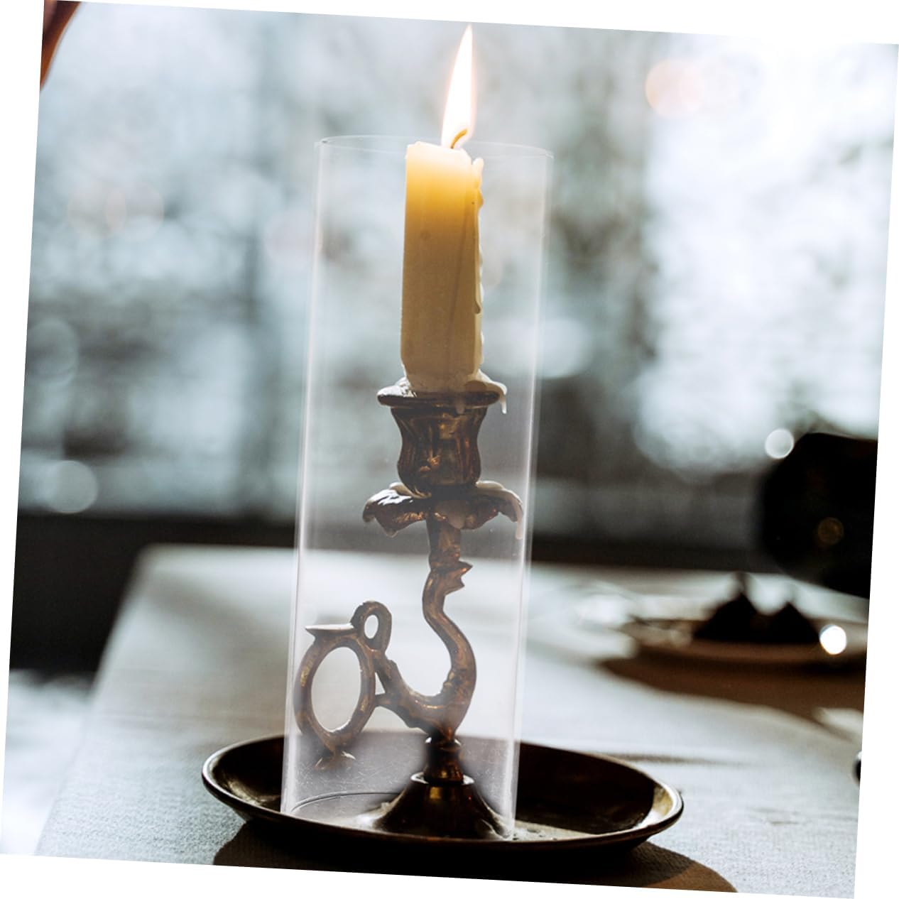 Elegant Transparent Glass Candle Shade for Tealight Holders