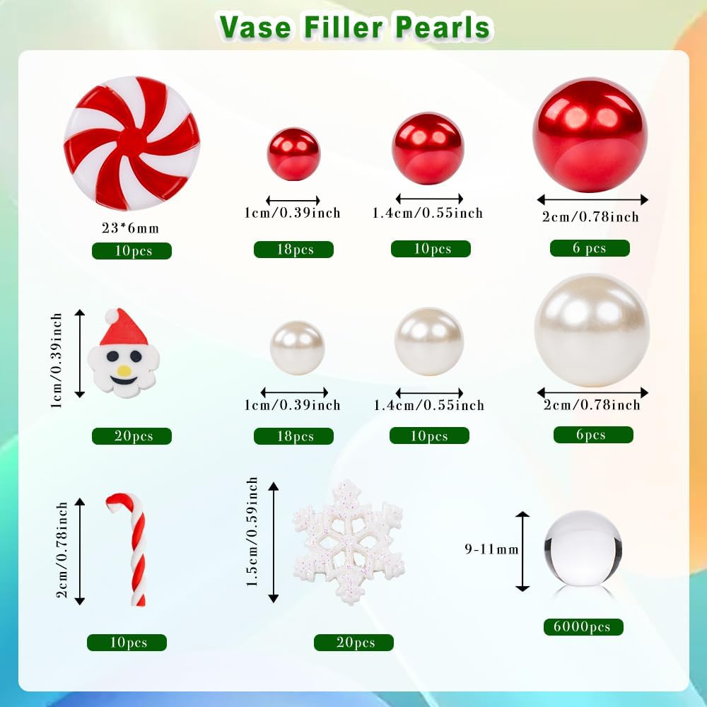 Snowman Christmas Vase Filler Decor Set 4136 Pcs
