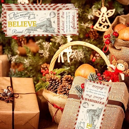 Wootile Christmas Train Ticket Invitations 25 Pcs