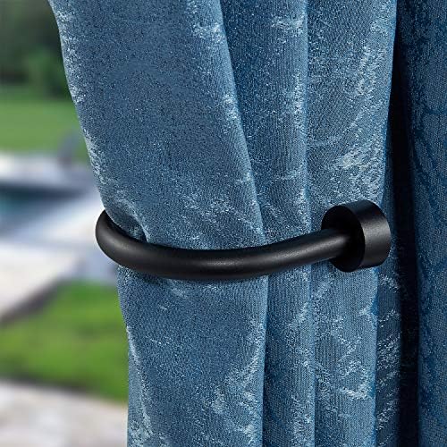 Premium Curtain Holdback Set of 4 Matte Black Rust-Proof