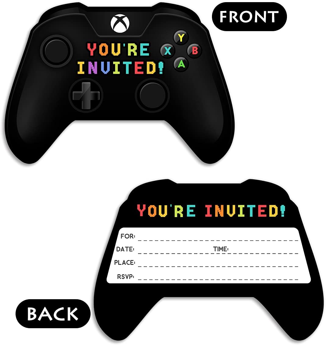 Simimi Art 30 Video Game Birthday Invitations with Envelopes
