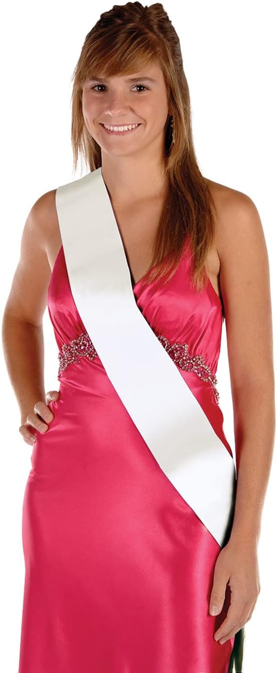 Beistle White Satin Sashes 3-Piece Set for Events