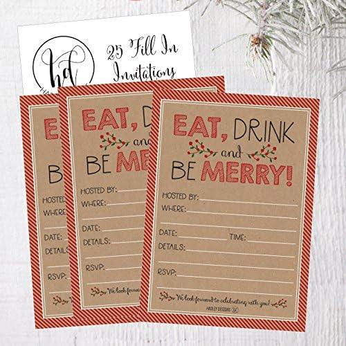 Hadley Designs Rustic Holiday Party Invitations