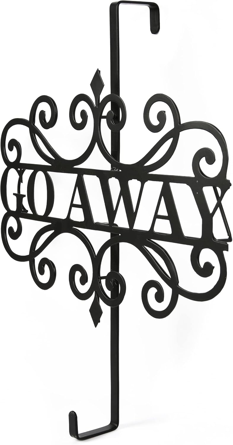 National Tree Company Metal Wreath Hanger Black Go Away Halloween