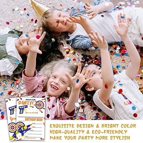 Foosproea Dart Gun Birthday Invites 20 Pack