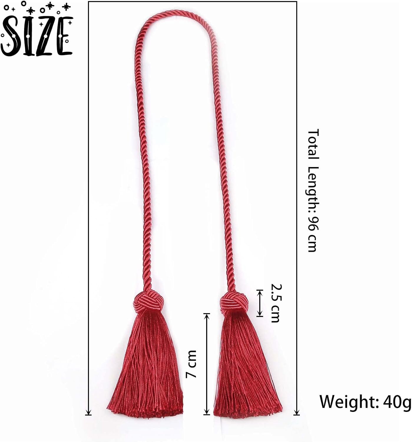 BEL AVENIR 2 Pack Curtain Tiebacks with Tassel