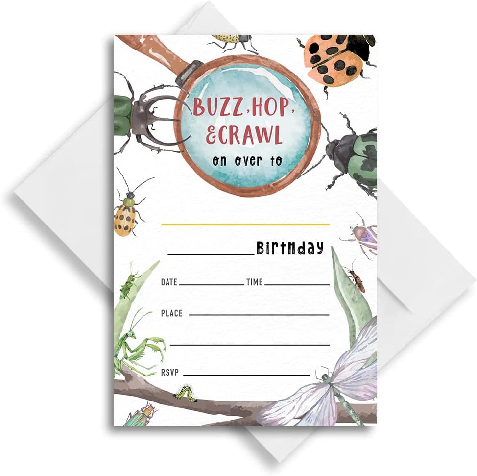 Bunch Of Bugs Birthday Invitations For Boys