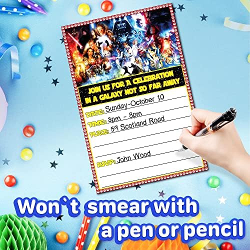 Set of 20 Galactic Birthday Invites with Envelopes