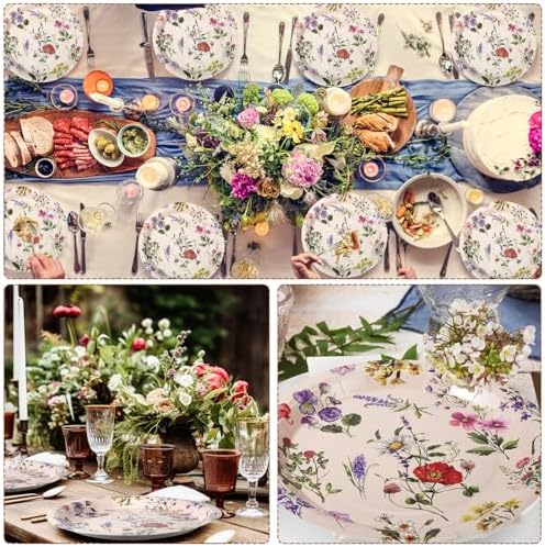Hushee 200 Piece 9 Inch Wild Flower Paper Plates