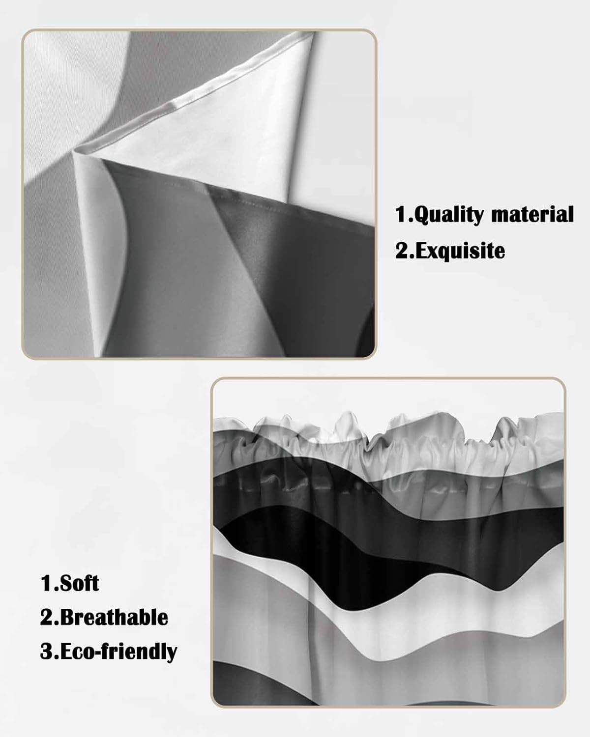 Savannan Swag Curtains Ocean Waves Gradient Rod Pocket 2 Panel