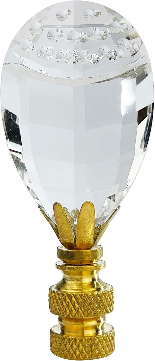Royal Designs Inc Balloon Drop K9 Clear Crystal Finial for Lamp Shade