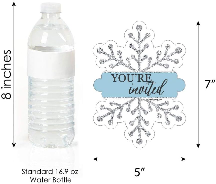 Big Dot of Happiness Winter Wonderland Shaped Fill-In Invitations Set of 12