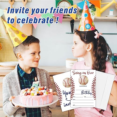 AWSICE Baseball Birthday Invitations 20 Cards with Envelopes