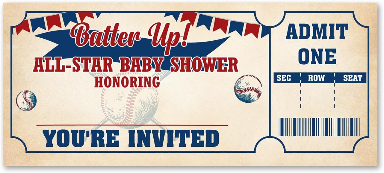 VAHATAN Bowling Baby Shower Invitations 20 Pack with Envelopes
