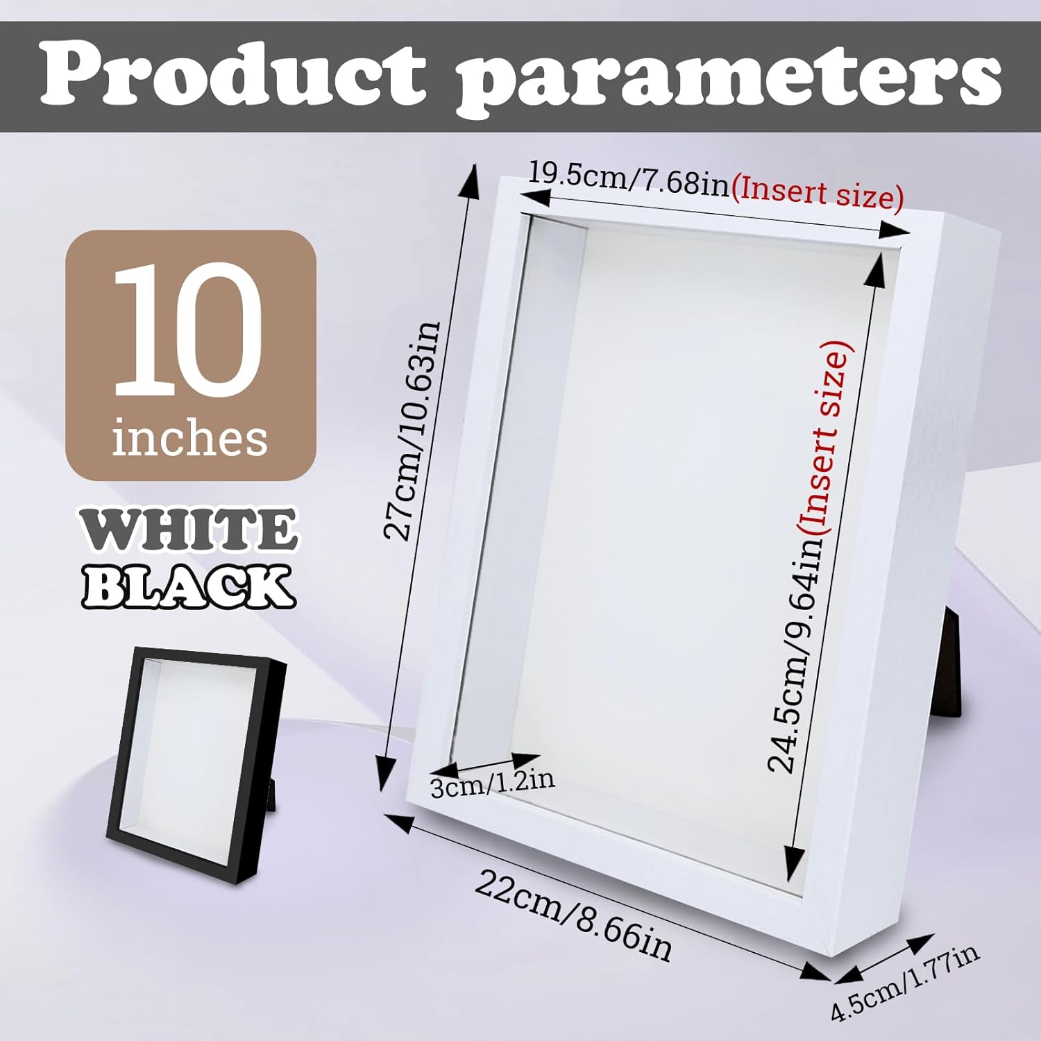 FuninCrea 8x10 Inch Shadow Box Frame White