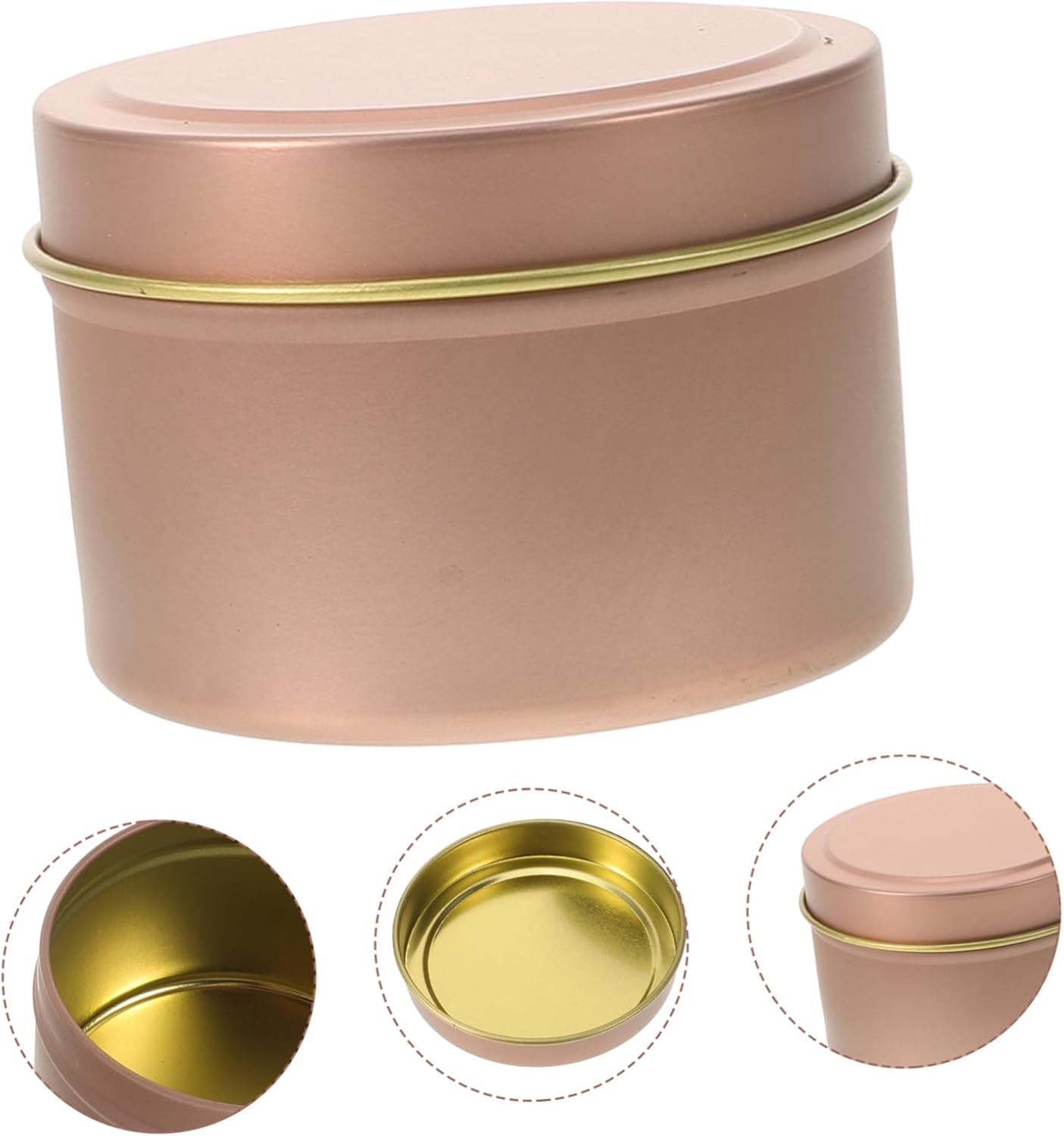 Zerodeko 12pcs Rose Gold Candle Tins with Lids for DIY Crafting