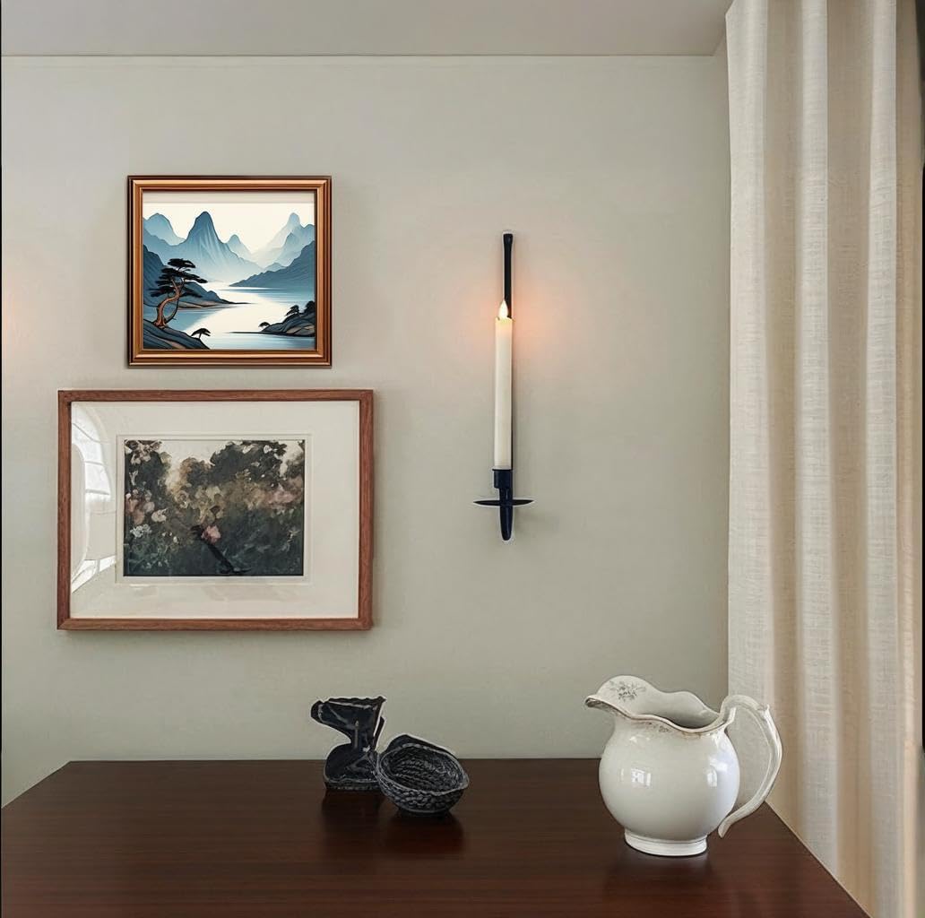 YUWENG Wall Candle Holder Set of 2 Matte Black