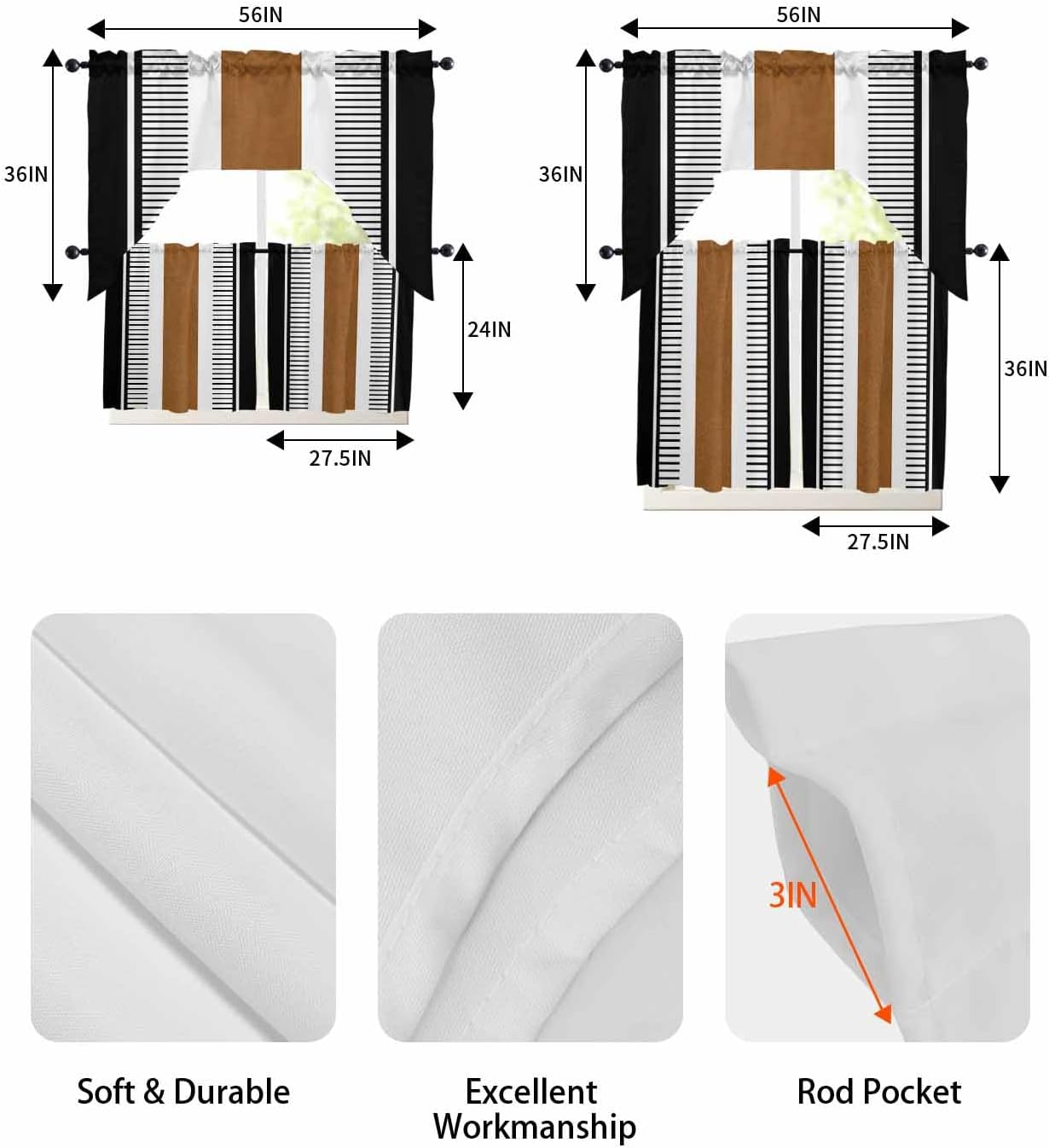 LooPoP Swag Curtains and Valances Set