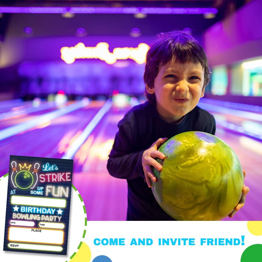 Bowling Party Birthday Invitations for Kids and Teens