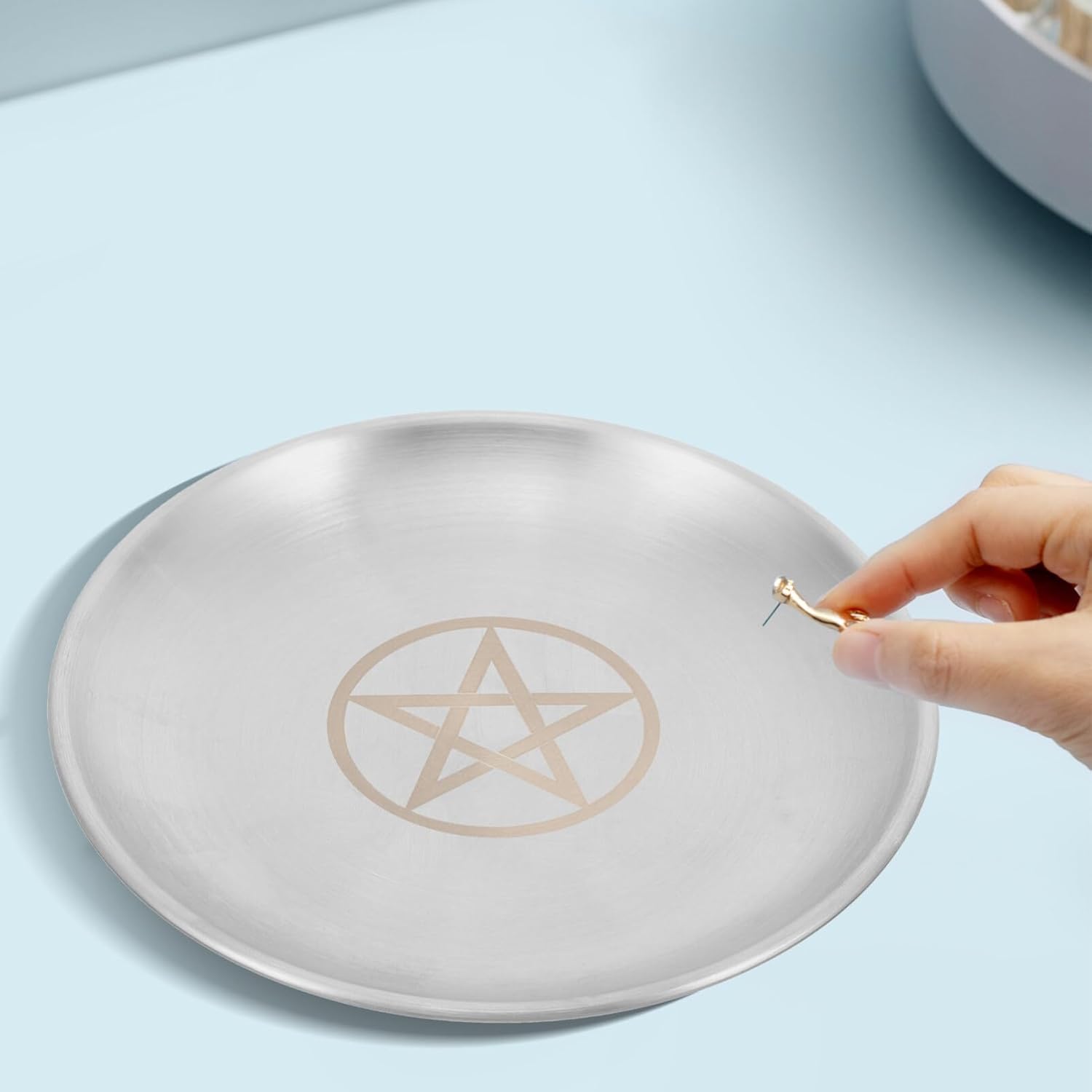 IMIKEYA Pentagram Altar Ritual Plate Dish