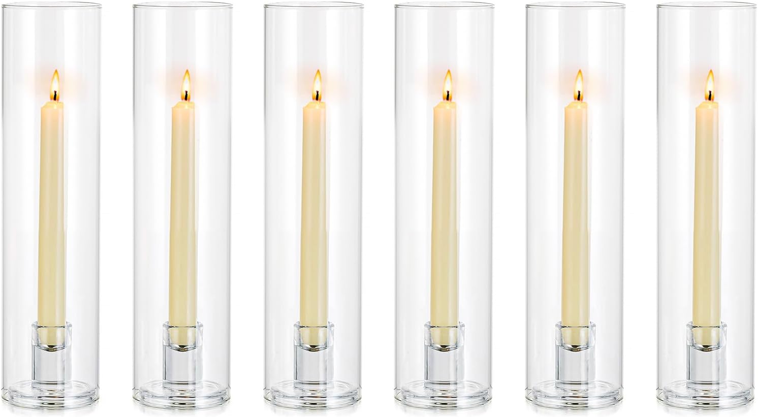 NUPTIO Windproof Hurricane Candle Holder 6 Pcs