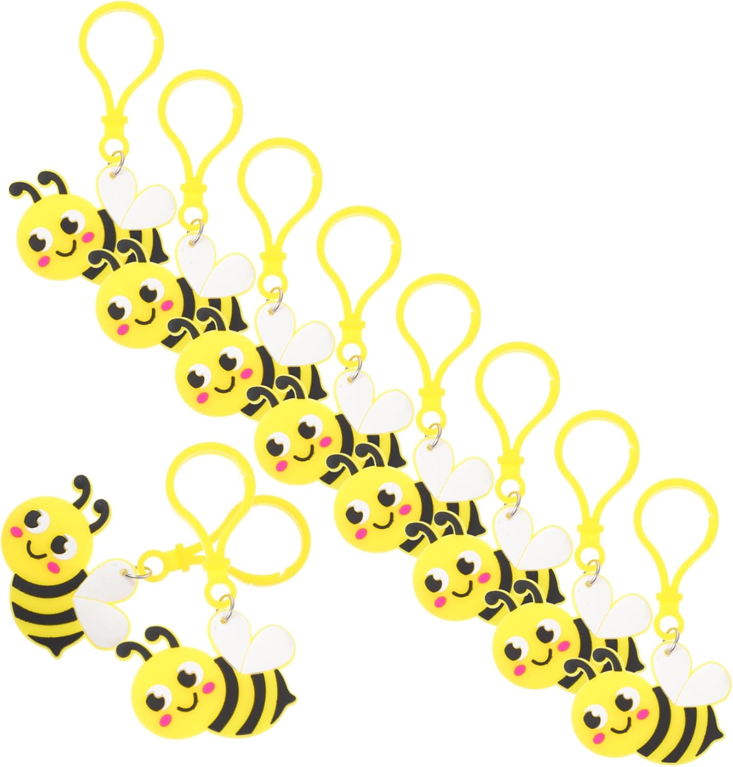 24pcs Cute Bee Keychains for Backpack and Party Favors