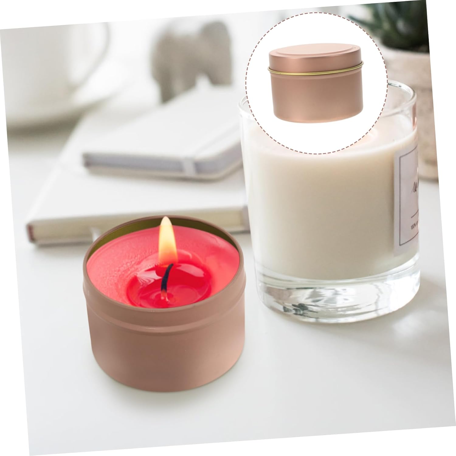12pcs Metal Candle Tins for DIY Aromatherapy Jars