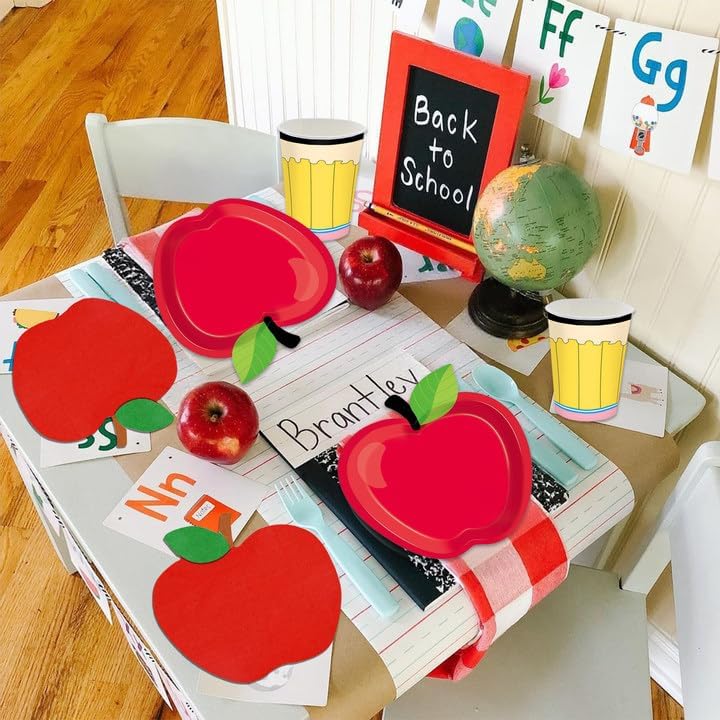 60PCS Back to School Disposable Tableware Set for 20 Guests