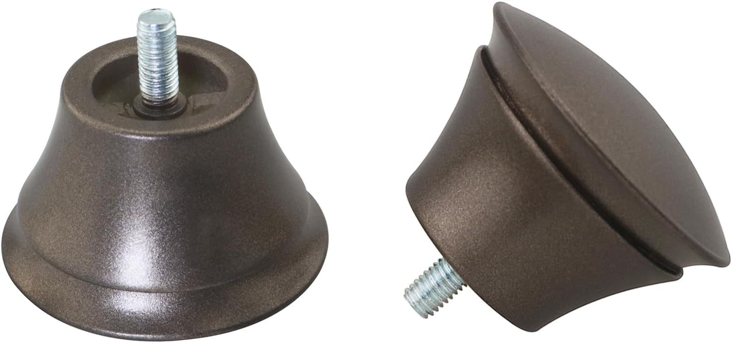 2PCS Brown Plastic Roman Rod Ends for 58 Inch Curtain Rods