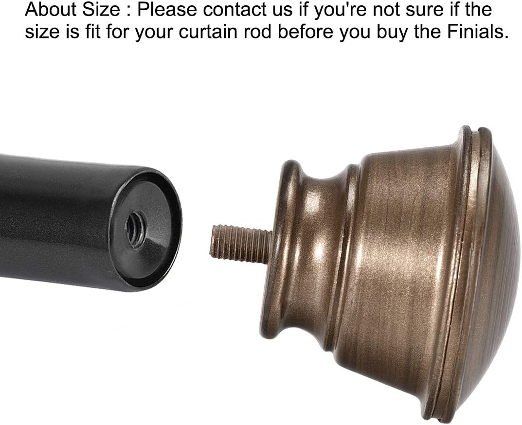 Uxcell Curtain Rod Finials 4pcs Brown M5 Thread