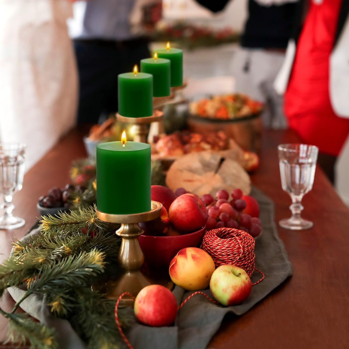 6 Pack 275x325 Inch Green Pillar Candles for St Patricks Day