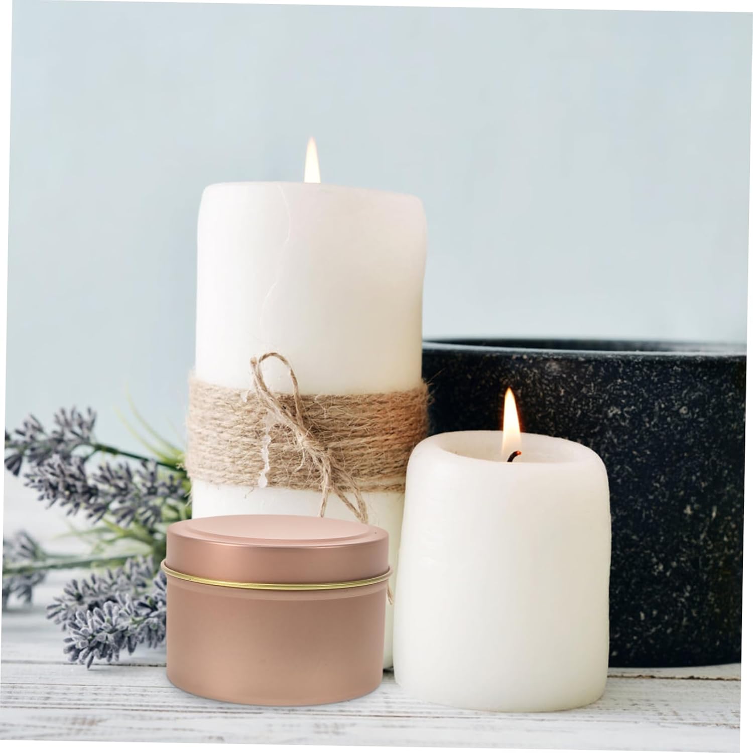 Unomor 12Pcs Aromatherapy Candle Cans with Lids Metal Tins for DIY