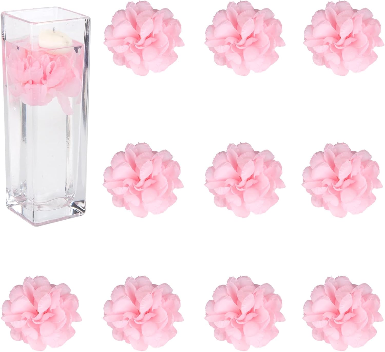 Floating Flowers for Floating Candle Centerpieces 12pcs Pink